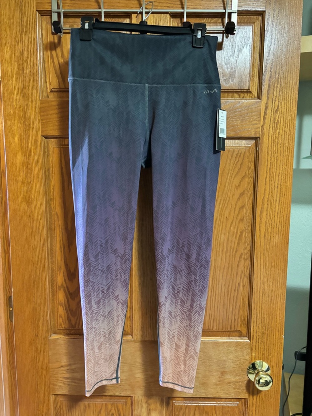 AR33 Alpha High Waist Ombre Leggings - Gray & Mauve